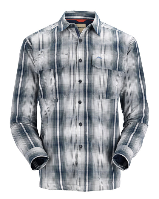 M'S COLDWEATHER LS SHIRT NAVY STERLING PLAID-on-mannequin